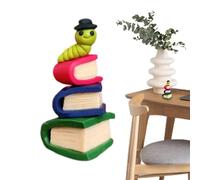 Figurine de de bibliothèque - Mini décor en résine de Chapeau Haut de Forme | Mini Livres, Ornement de Bureau, Accent d'étagère, Affichage Miniature détaillé des Personnages de Lecture pour Les co