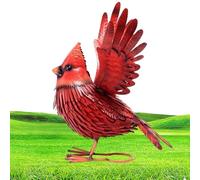 Figurine de debout - Acier peint antirouille, décoration de la faune, accent rustique pour jardin naturel | Paysage lit de fleurs, balcon, terrasse, porte d'entrée Invi