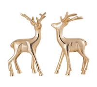 Figurine de décoration Cerf Set de 2 Décoration de table Figurine d'animal or Aluminium