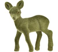 Figurine de décoration chevreuil floqué vert - Set de décoration de Noël 6 pièces 10,5cm