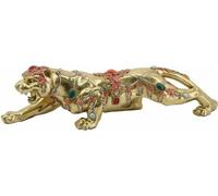 Figurine de décoration dkd home decor 39 x 11 x 10 cm or panthère coloniale