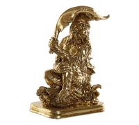 Figurine de décoration dkd home decor feuille de résine coloniale dorée de plante 16,5 x 10,6 x 22,5 cm