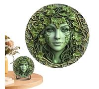 Figurine de déesse de la nature, statue de déesse en bois avec vignes - Décoration de table, sculpture fantastique mythique, décoration d'intérieur et d'extérieur pour terrasse, jardin, cour