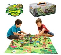 Figurine De Dinosaure Avec Tapis De Jeu Et Arbres, Ensemble De Jeu Éducatif Et Réaliste Pour Créer Un Monde Dino Comprenant T-Rex