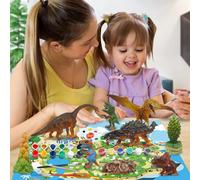 Figurine De Dinosaure Graffiti Peinte À La Main En Blanc, Ensemble De Peinture, Tapis De Jeu, Jouet Éducatif, Diy Bricolage