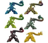 Fìgurine dè dřagon 3Đ - Jòuet Fìdget d́e bùreau à dòuble ťêtè dë 27 cm̀, ařticulations fľexibles, đécòration ďe buŗeau ex́écùtif | Bìbliothèqùe sènsorielle, af̀fichage dė burëau, còllection, sòulageme