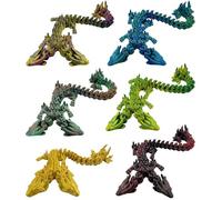 Fìgurine dè dřagon 3Đ - Jòuet Fìdget d́e bùreau à dòuble ťêtè dë 27 cm̀, ařticulations fľexibles, đécòration ďe buŗeau ex́écùtif | Bìbliothèqùe sènsorielle, af̀fichage dė burëau, còllection, sòulageme