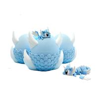 Figurine de dragon articulé de baseball, dragon et œuf de baseball flexible - Collection en relief surprise (bleu)
