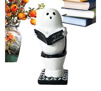 Figurine de Fantôme | Figurine de Fantôme Lisant un Livre pour la Salle de Bain,Sculpture Gothique Mignonne Festive Pour Hommes Fête Table Maison Lieu De Travail Femmes Vacances Bureau Étagère