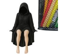 Figurine De Femme, Décoration de Bureau Femmes Masquées, Statue de Dame Esthétique Gothique, Décoration Mystérieuse en Résine pour Table Étagère Cheminée Bureau