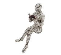 Figurine de femme lisant, ornements de dame lisant en pâte à papier, décor de bibliothèque de femme lisant, sculpture de femme lisant, ornement en résine pour le salon, décoration de bibliothèque