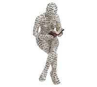Figurine de Femme Lisante, Pâte et Résine Penseur Statue Sculpture Esthétique Décoration Abstraite Moderne pour Bureau (F)