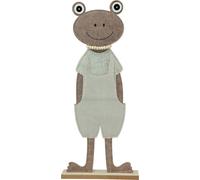 Figurine de feutre grenouille avec salopette idéale pour une décoration florale estivale