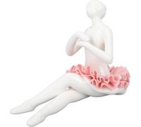 Figurine de fille ballerine Statue de danseuse de ballet Statuette de poupée miniature en céramique Figurine de décoration d'intérieur Ornement de bureau No. 7 rose