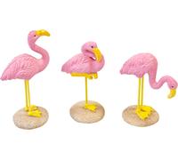 Figurine de flamant rose en résine 1 pièce rose-jaune 3,5 x 10 cm