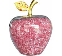 Figurine de fruit artificiel en verre - Presse-papier en forme de fruit - Décoration d'intérieur remplie de faux diamants - Objets de collection - Cadeau de réveillon de Noël pour enfants (rose)