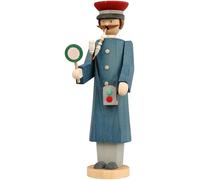 Figurine de fumeur chef de station, hauteur 30 cm, Erzgebirge originale de Se...