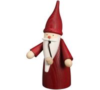 Figurine de fumeur lutin rouge, hauteur 16 cm, Erzgebirge originale de Seiffe...