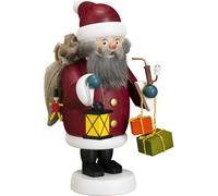 Figurine de fumeur Père Noël, hauteur 19 cm, Erzgebirge original.. SV 12659 neuf