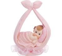 Figurine de gâteau Bébé 11cm fille en écharpe rose clair