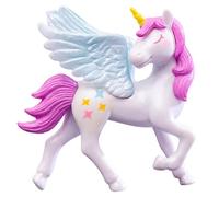Figurine de gâteau de cheval - Décoration d'anniversaire en forme d'animal ailé | Figurine de cheval à corne pour présentation de gâteau, décoration de table de dessert pour