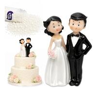 Figurine de Gâteau de Mariage Couple de Mariés,Perles de Sucre Blanc 85g
