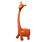 Figurine de girafe mignonne en bois sculpté à la main - Sculpture d'animal de la jungle africaine - Objets de collection - Décoration de safari - Cadeau idéal pour la maison et le bureau (marron)