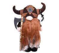 Figurine de Gnome nordique - Statue sur le thème du guerrier, sculpture décorative fabriquée à la main, ornement extérieur, affichage de miniature, artisanat artistique | Statue fantaisie décor