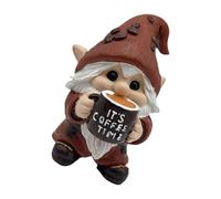 Figurine de Gnomes Miniature avec Tasse à é, Statue naine en résine résiliente, Accessoire de Bureau de Festival, décoration de Bureau et de Maison
