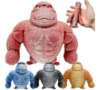 Figurine de Gorille Anti Stress Adulte - Jouet Gorille Anti-anxiété Indestructible en Gorille de Singe de Latex, Gorilla Jouet Anti-Stress Élastique pour Le Bureau et la Détente Quotidienne, Rose