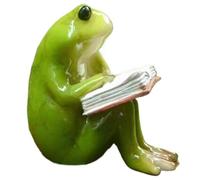 Figurine de grenouille, livre de lecture de grenouilles miniatures mignonnes avec pierre, décoration de grenouille en résine, accessoires de bureau à faire soi-même pour jardin féerique, terrarium, ca