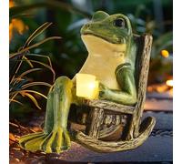 Figurine de grenouille solaire - Décoration de jardin - Avec lampe - Statue d'extérieur - Accessoire de jardin féérique pour terrasse, maison, pelouse - Cadeau