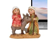 Figurine de Holy Family - 11,5 x 5 x 12 cm icône peinte à la main en résine, pièce d'exposition catholique spirituelle, œuvre d'art religieuse élégante avec design | Accent décoratif pour l'église