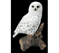 Figurine de Jardin Chouette - Harfang sur la Branche - HotAnt Déco Oiseau Statue