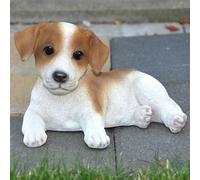 Figurine de jardin Décoration Chien Jack Russel couché - 19 x 12 x 15 cm
