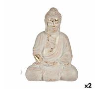 Figurine de jardin décorative Bouddha résine polyester 22,5 x 41,5 x 29,5 cm (2 pièces)