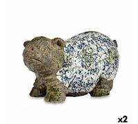 Figurine de jardin décorative Cochon résine polyester 20,5 x 26 x 47 cm (2 pièces)