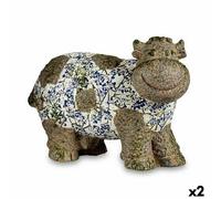 Figurine de jardin décorative Vache résine polyester 18,5 x 33,5 x 46,5 cm (2 pièces)