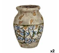 Figurine de jardin décorative Vase en résine polyester 25 x 32,5 x 25 cm (2 pièces)
