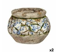 Figurine de jardin décorative Vase en résine polyester 28 x 19,5 x 28 cm (2 pièces)