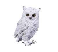 Figurine de jardin hibou des neiges 19 x 15 x 23 cm polyrésine