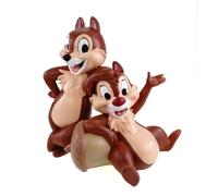 Figurine de jardin jeton et chap 33 cm - Résistante aux intempéries - Disney - Décoration de jardin et de maison - Statue en polyrésine - Charmante figurine pour l'intérieur et l'extérieur - Licence