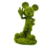 Figurine de jardin Mickey Mouse floquée verte - 20,5 cm - Figurine décorative Disney sous licence officielle - En polyrésine - Résistante aux intempéries pour jardin, balcon et salon - Idée cadeau