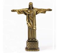 Figurine de Jésus, Statue chrétienne d'art la Statue du rédempteur Top Collection pour Cadeau d'ornement de Chapelle à la Maison,Laiton
