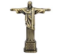 Figurine de Jésus, Statue du Christ du Brésil en Métal, Art Chrétien, Modèle Reproduction pour la Décoration de la Maison et Cadeau