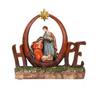 Figurine De La Nativité De Noël - Statue De La Naissance De Jésus De 17 Cm, Décorations De Vacances | Figurine En Résine De Noël De La Sainte Famille De Jésus | Pour Intérieur Maison Table Cheminée