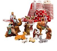 Figurine De La Sainte Famille | Figurine De Crèche Sculpture Artisanale Décor | Sculpture Résine Nativité Jésus Pour Collectionneurs Bibliothèque Table De Chevet | Présentoir pour Cheminée Bibliothèqu