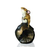 Figurine de la souris sur pomme peinte à la main en bronze coulé à froid par Michael Simpson