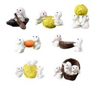 Figurine De Lapin De Dessin Animé Kawaii, Décoration Miniature, Accessoires De Jardin Féerique De Pâques, Poupée Artisanale En Résine