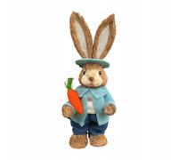 Figurine De Lapin De Paques Debout En Paille